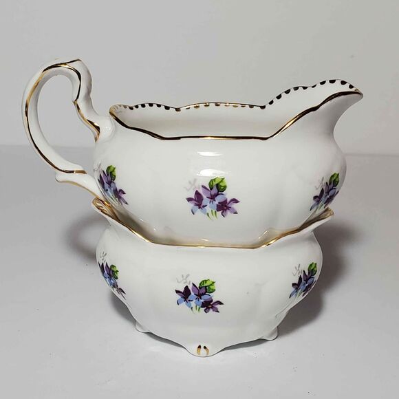 Royal Stafford Sugar Bowl and Creamer Sweet Violets - Picture 8 of 8
